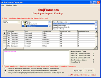 dmjrandom drug & alcohol testing - import employee screen shot
