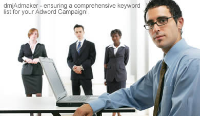 dmjAdmaker - creating comprehensive lists of keyword combinations suitable for using in pay-per-click web advertising such as Google Adwords