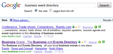Google SERPS showing similar results